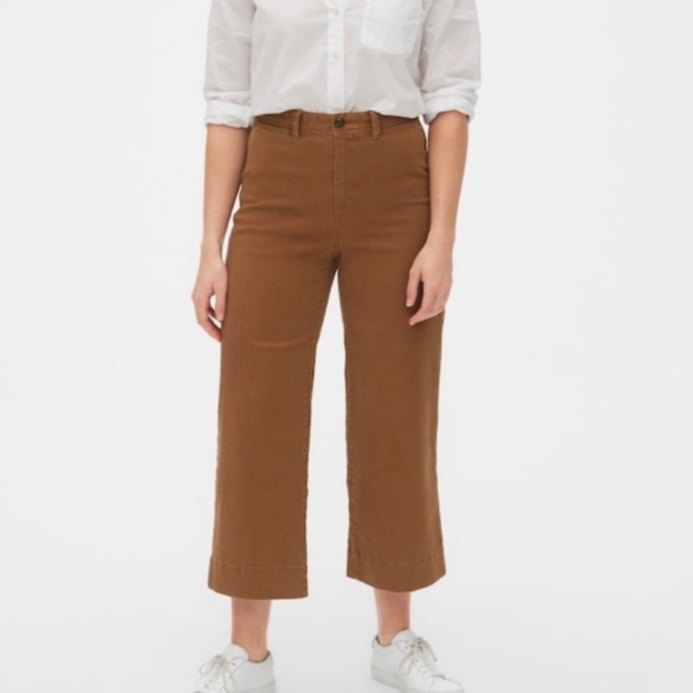 High Rise Wide Leg Crop Pants GAP